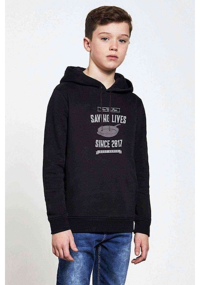 Tshirthane Pubg Yes We Pan Baskılı Unisex Çocuk Kapüşonlu Siyah Sweatshirt Siyah