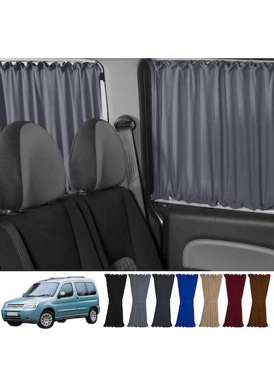 Pandami Citroen Berlingo 1.nesil 1996-2009 Uyumlu Gri Raylı Oto Perde Takımı