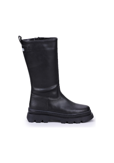 Kiko Kids 500 Uzun Fermuarlı Kız Çocuk Çizme Bot Siyah