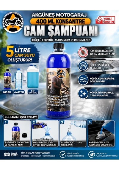 Akgüneş Konsantre Oto Cam Suyu