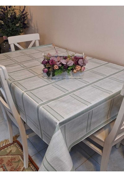 Elyaflı Pvc Masa Örtüsü Modern, Dayanıklı, Silinebilir Ve Şık Görünüm Mrl156 Yeşil
