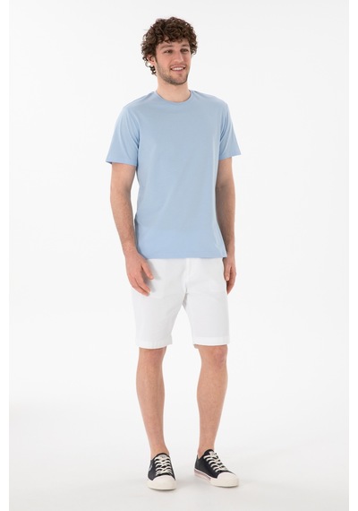 U.S. Polo Assn. Erkek Regular Fit Bisiklet Yaka Açık Mavi Basic Tişört 50305928-VR003
