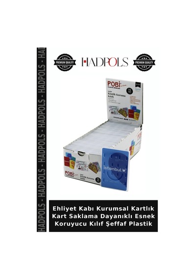Ehliyet Kabı Kurumsal Kartlık Kart Saklama Dayanıklı Esnek Koruyucu Kılıf Şeffaf Plastik