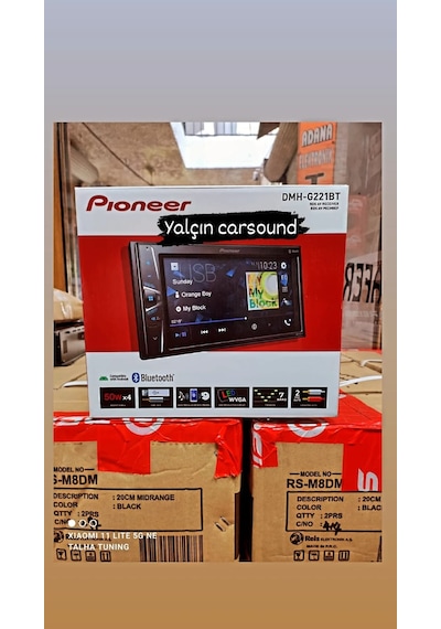 PIoneer Dmh-G221Bt Bluetooth,Usb, Aux Uzaktan Kumanda 6.2"" Dokunmatik 4X50 Çift Amfi Çıkışlı Sup Woofer
