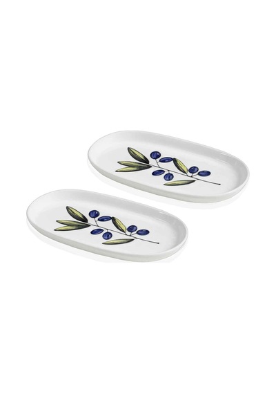 The Mia Olivos Oval Servis 2li 26 Cm Çok Renkli