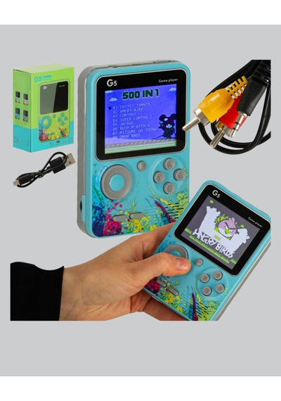 500 Oyunlu G5 Retro Mini Oyun Konsolu 3 İnç Ekran Ve Tv Desteği -