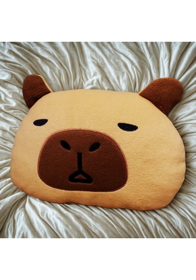Capybara Peluş Yastık 30 Cm Sevimli Dekoratif Oyuncak Yastık Açık Kahverengi - Bej