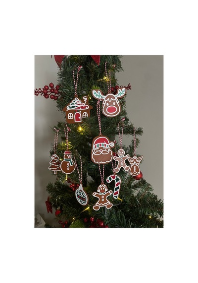 10 Lu Yılbaşı Ağacı Süs Seti Noel Temalı Dekoratif Çam Ağacı Süsleri Diğer