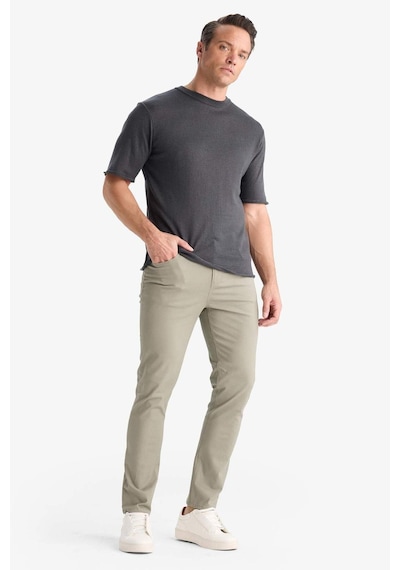 Defacto Slim Fit Dar Kesim Dar Paça Pantolon B2089ax25aukh465 Haki