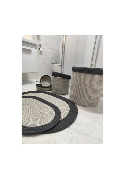 Jüt Hasır 6 Lı Banyo Paspas Takımı Bohem Tarzı Paspas:50x80/ 40x60 /çamaşır Sepet 40x36 ,25x29 Taş Antrasit Taş Antrasit Jüt Hasır 6 Lı Banyo Paspas Takımı Bohem Tarzı Paspas:50x80/ 40x60 /çamaşır Sepet 40x36 ,25x29 Taş Antrasit Taş Antrasit