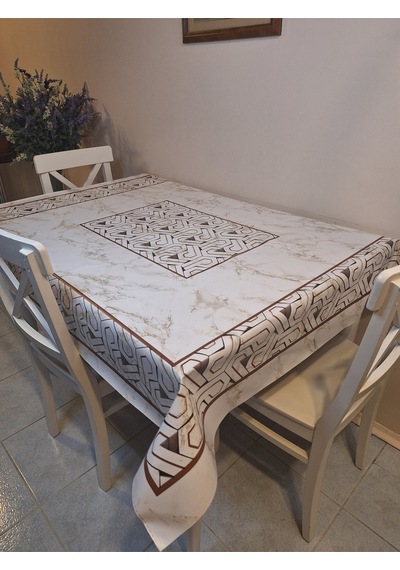 Dora Pano Elyaf Tabanlı Pvc Muşamba - Desenli Silinebilir 120 X 140 Hazır Masa Örtüsü Kmp40 Kahverengi