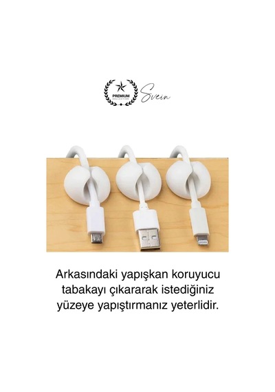 20'li İz Bırakmaz Siyah Beyaz Kablo Sabitleme Klipsi Çalışma Masası Düzenleyici Ev Oda Ofis Pratik