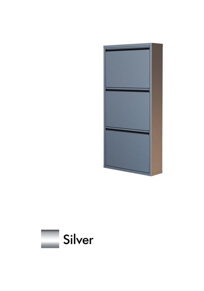 Evdemo 3 Kapaklı Metal Ayakkabılık Silver