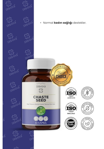 Erbatab Hayıt Eki Chaste Seed 60 Kapsül Erbatab Hayıt Eki Chaste Seed 60 Kapsül