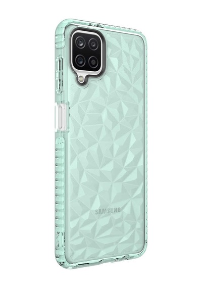 Galaxy A12 Kılıf Zore Buzz Köşeleri Airbagli Prizmatik Tasarım