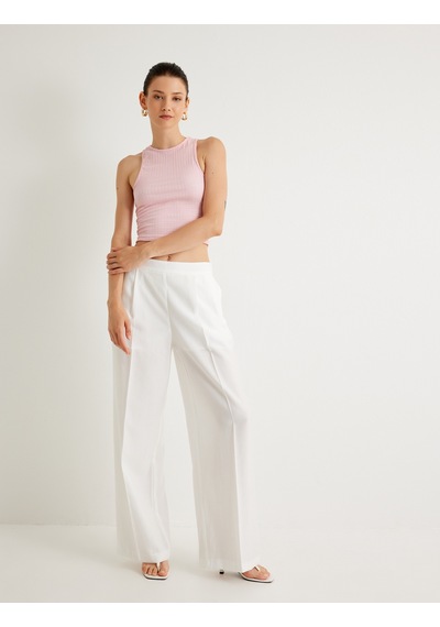 Koton Koton X Melis Ağazat - Basic Halter Yaka Atlet Dokulu Pembe 4sak10860ek Gül