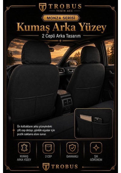 Tofaş Kuş 1993+ Uyumlu Monza Serisi Bej Oto Koltuk Kılıfı