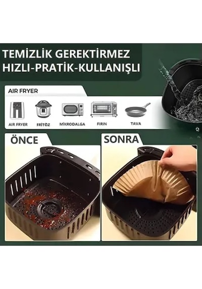 Büro Ev Ofis Mutfağı İçin 50adet Yağlı Fritöz Pişirme Kağıdı Seti Diğer