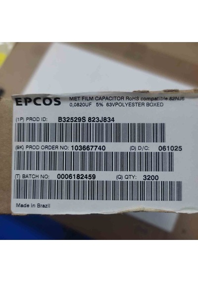B32529s823j834 82nf 63v 5mm Epcos Polyester Kondansatör 34 Adet