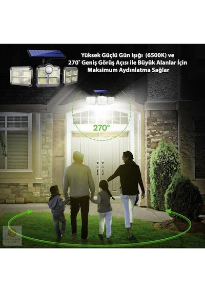 Uzaktan Kumandalı 122 Led Sensörlü Bahçe Lambası