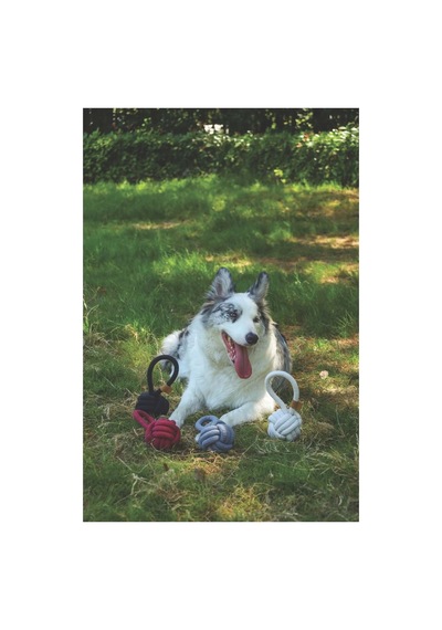 M-pets Coto Whıte Loop Ball 8cm Çekmeli Örgü Top Oyuncak