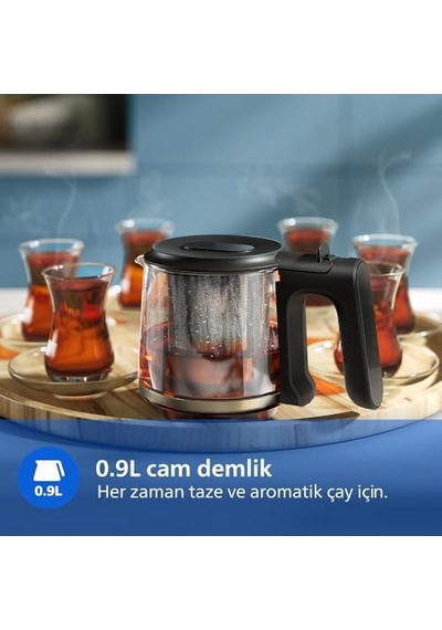 Otomatik Sıcak Tutma, 0.9l Cam Demlik, 1900w Güç, Paslanmaz Çelik Demlik, 1.8l Geniş Kapasiteli Dayanıklı Inox Ta Diğer