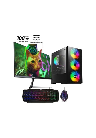 Izoly ST02479 i3-10100F 8 GB 256 GB M.2 NVMe 512 GB SSD RX550 4 GB 24" Free Dos Masaüstü Oyuncu Bilgisayarı