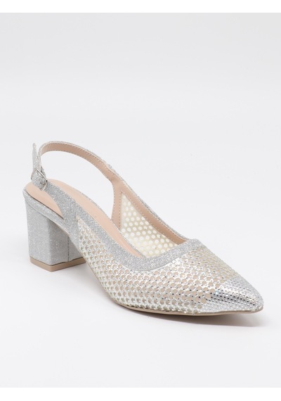 Nesilshoes Nesil Shoes Özma 4045 Gümüş Topuklu A. Açık Kadın Ayakkabı GÜMÜŞ