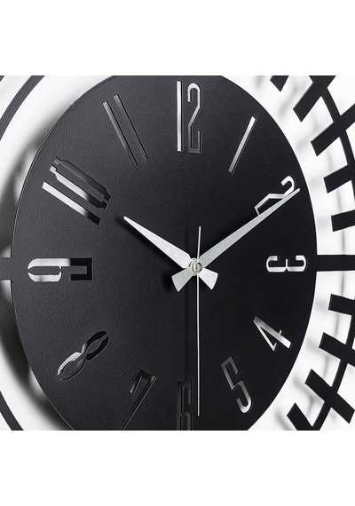 Dubai Dekoratif Metal Siyah Duvar Saati 41x41cm Sessiz Mekanizma Mds-41 Myk2079-1 Diğer