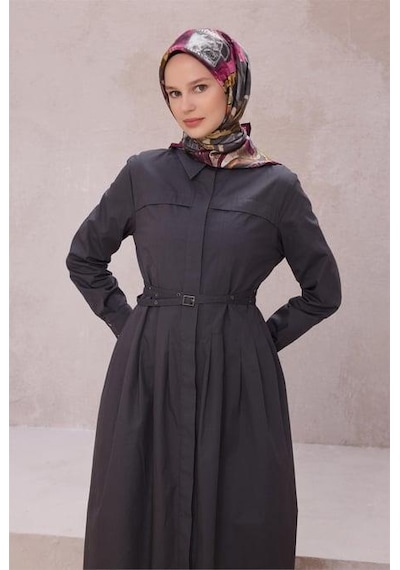 Belli Tivil Saf İpek Eşarp 4216 - 86 Koyu Pembe Soyut Desen Pembe