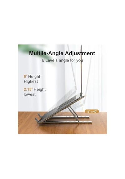 St-805 10-15.6'' Alüminyum Katlanabilir Laptop Dizüstü Bilgisayar Macbook Standı 1