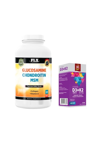 Glucosamine Chondroitin Msm 300 Tablet Ve Vitamin D3 Vitamin K2 20 Ml