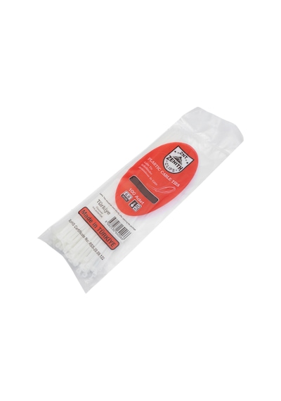 Zenith Kablo Bağı & Plastik Kelepçe & Cırt Kelepçe Beyaz 100 Adet 3.6x250 25 CM