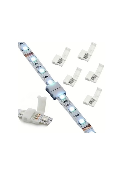 Şerit Led Birleştirme Aparatı 4 Lü Tek Renk Rgb 5 Adet