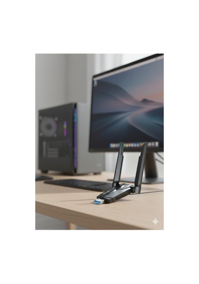 5400 Mbps Üç Bant Wi-fi 6 Usb Adaptör 2.4g + 5.8g + 6g - Geniş Kapsama Alanı Yüksek Hız