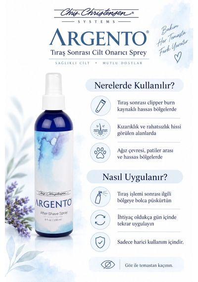 Chris Christensen Systems Argento Kedi Ve Köpek Tıraş Sonrası Cilt Onarıcı Sprey 237 Ml