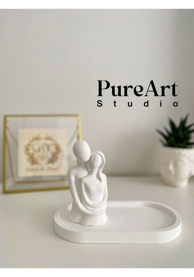 Bernami Vazo Pinterest Art Dekoratif Biblo Sarılan Çift Ve Sunum Tabağı 2'li Set Diğer