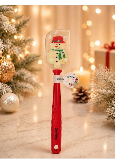 Tantitoni Silikonspatula 25.5cm Kırmızı Kardan Adamlı