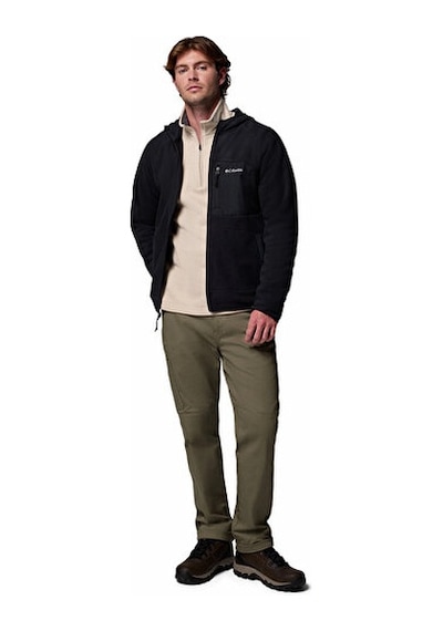 Columbia Fast Trek Overlay Hooded Full Zip Erkek Outdoor Polar Ceket 2135701010 Siyah Siyah