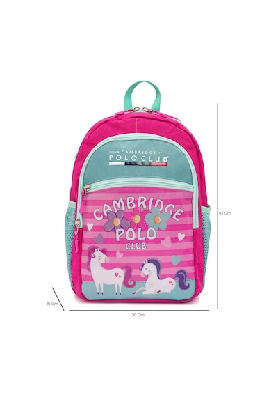 Cambridge Polo Club Minimal Unicorn Temalı 3'lü Kız Çocuk İlkokul Çanta Seti Pembe