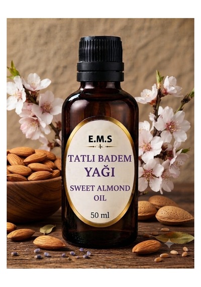 50 Ml Tatlı Badem Yağı Sweet Almond Oil % 100 Saf Soğuk Pres.