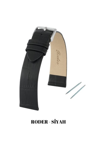 R4147 Roder Deri Kayış - Siyah - 22mm Şeffaf