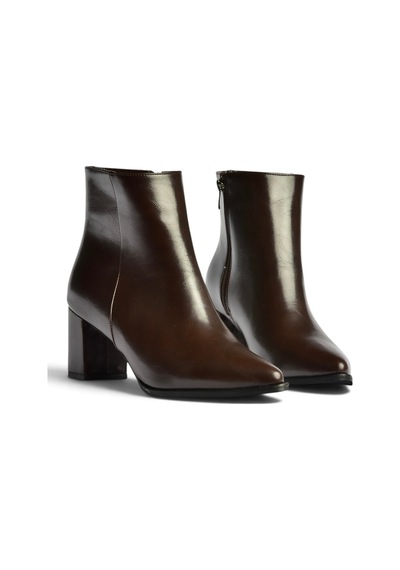 Fox Shoes Z480052960 Kahverengi Rustik Kalın Topuklu Klasik Kadın Bot