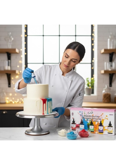 5 Li Likit Su Bazlı Gıda Boyası Sarı, Kırmızı, Mavi, Mor, Yeşil 60 Gr