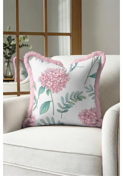 Ortanca Çiçekli Botanik Desenli Saçaklı Yastık Kılıfı-romantik Floral Pembe Püsküllü Kırlent Kılıfı Kadim Düş Halo Ortanca Çiçekli Botanik Desenli Saçaklı Yastık Kılıfı-romantik Floral Pembe Püsküllü Kırlent Kılıfı Kadim Düş Halo