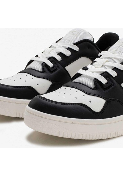 Kadın Tommy Hilfiger Retro Basket Low Top Sneakers En0en02505-5195 Black/ecru