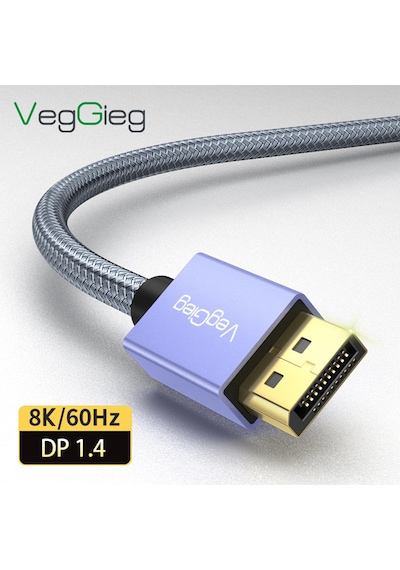 Veggieg 8k/60hz 4k/165hz 2k/240hz Displayport 1.4 Kablo 5 Metre