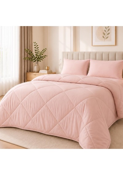 Pudra Soft Silikon Yorgan Çift Kişilik 195 215 Çok Renkli