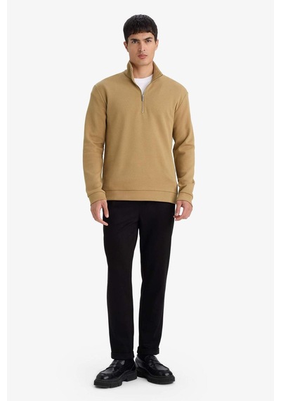 Defacto Regular Fit Dik Yaka Sweatshirt F9855ax26spkh502 Haki-kh502