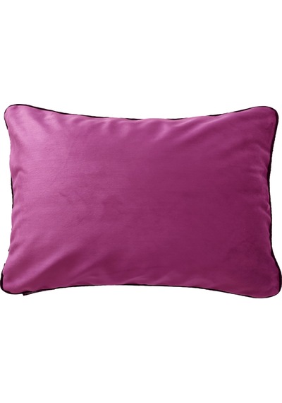 Biyeli Kırlent Yastık Kılıfı Lila Rengi 50x30